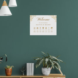 Elegant en minimaal trouwvolgordebord poster