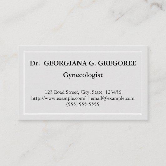 Elegant en minimalistisch Gynaecoloog Visitekaartj Visitekaartje (Voorkant)