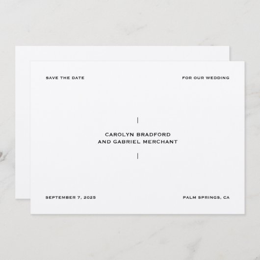 Elegant en minimalistisch Save the Date Kaart (Voorkant / Achterkant)