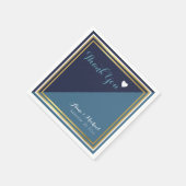 elegant en modern 2-tone blauwe bruiloft servet (Hoek)