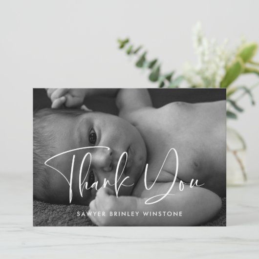 Elegant en modern Baby shower Bedankkaart (Staand voorkant)