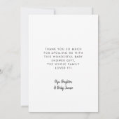 Elegant en modern Baby shower Bedankkaart (Achterkant)