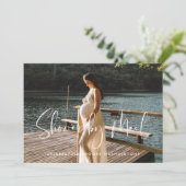 Elegant en modern Baby shower per mail foto Kaart (Staand voorkant)