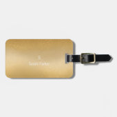 Elegant en modern Bagagelabel van goudkleurig acry (Voorkant horizontaal)
