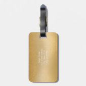 Elegant en modern Bagagelabel van goudkleurig acry (Achterkant verticaal)