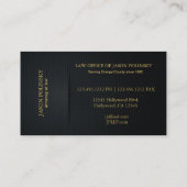 Elegant en Modern Black and Gold Attorney Visitekaartje (Achterkant)