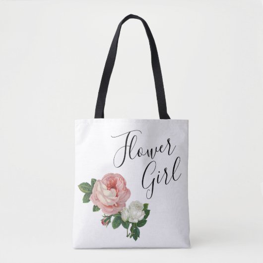 Elegant en modern bloemen roze roze bloemmeisje tote bag (Voorkant)