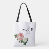 Elegant en modern bloemen roze roze bloemmeisje tote bag (Achterkant)