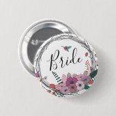 Elegant en modern bloemkruid ronde button 5,7 cm (Voorkant /achterkant)