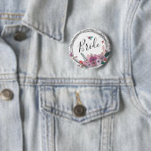 Elegant en modern bloemkruid ronde button 5,7 cm (In situ)