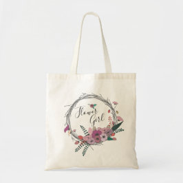 Elegant en modern bloemmeisje tote bag