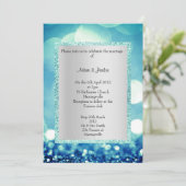 ELEGANT EN MODERN BLUE AQUA GLITTER WEDING KAART (Staand voorkant)