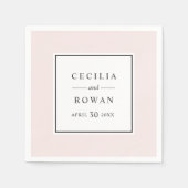 Elegant en modern Bord Roze Bruiloft Monogram Servetten (Voorkant)