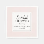 Elegant en modern Bord roze bruiloft Vrijgezellenf Servetten (Voorkant)