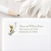 Elegant en modern Calla Lily Chic Retouradres Etiket (Insitu)