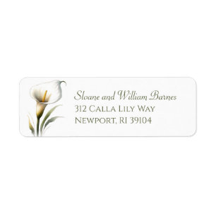 Elegant en modern Calla Lily Chic Retouradres Etiket
