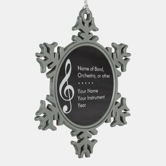 Elegant en modern Chalkboard-muzikant Tin Sneeuwvlok Ornament (Links)
