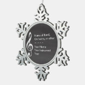 Elegant en modern Chalkboard-muzikant Tin Sneeuwvlok Ornament (Rechts)