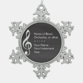 Elegant en modern Chalkboard-muzikant Tin Sneeuwvlok Ornament (Voorkant)