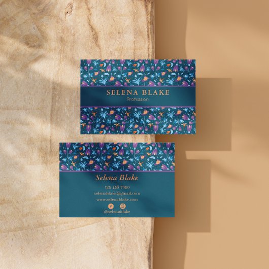 Elegant en modern | Chique bloempatroon Visitekaartje