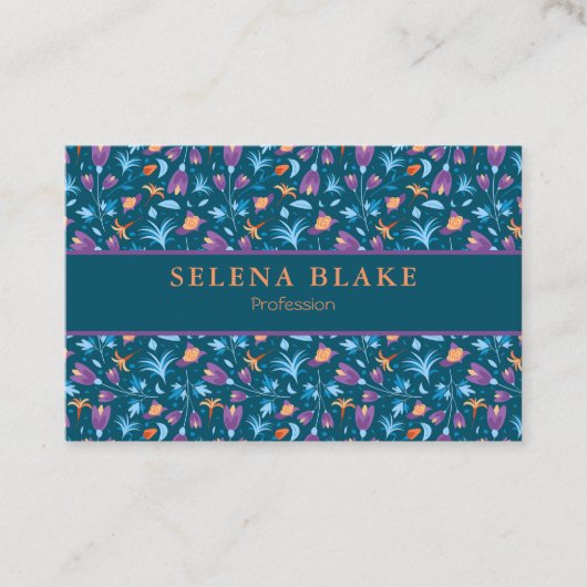 Elegant en modern | Chique bloempatroon Visitekaartje (Voorkant)