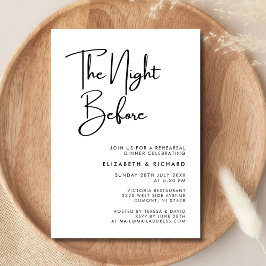 Elegant en modern de avond voor het repetitiediner kaart