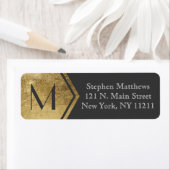 Elegant en modern Faux Gold Monogram Etiket (Insitu)