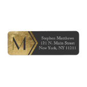 Elegant en modern Faux Gold Monogram Etiket (Voorkant)