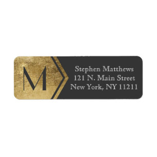 Elegant en modern Faux Gold Monogram Etiket