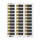 Elegant en modern Faux Gold Monogram Etiket (Full Sheet)