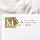 Elegant en modern Faux Gold Monogram Etiket (Insitu)