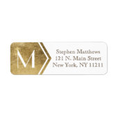 Elegant en modern Faux Gold Monogram Etiket (Voorkant)
