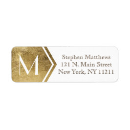 Elegant en modern Faux Gold Monogram Etiket