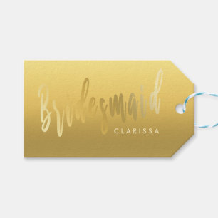 Elegant en modern faux goudbruidsmeisje cadeaulabel