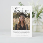 Elegant en modern foto Afstuderen dank u Bedankkaart (Staand voorkant)