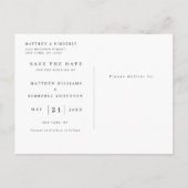 Elegant en modern fotohuwelijk sparen de datum uitnodiging briefkaart (Achterkant)