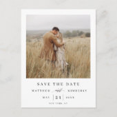 Elegant en modern fotohuwelijk sparen de datum uitnodiging briefkaart (Voorkant)