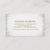 Elegant en modern Gold Confetti Glitter Visitekaartje (Achterkant)