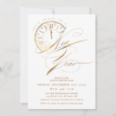 Elegant en modern Gold Nieuwjaar Eve Party Kaart (Voorkant)
