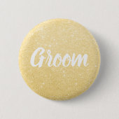 Elegant en modern goudglitter bruinbruiloft ronde button 5,7 cm (Voorkant)