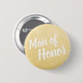 Elegant en modern goudglitter man van eerbruiloft ronde button 5,7 cm (Voorkant /achterkant)