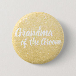 Elegant en modern goudglitter oma van de bruidegom ronde button 5,7 cm