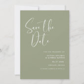 Elegant en modern groen save the date (Voorkant)