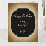 Elegant en modern Happy Birthday Wife Greeting Kaart<br><div class="desc">Stijlvol en Chic Happy Birthday Wife-Wenskaart.</div>