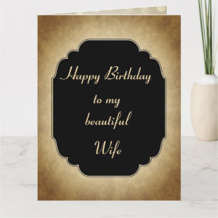 Elegant en modern Happy Birthday Wife Greeting Kaart