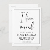 Elegant en modern Ik ben verhuisd met bewegende aa Briefkaart (Voorkant / Achterkant)