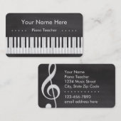 Elegant en modern karton Piano-leraar Visitekaartje (Voorkant / Achterkant)