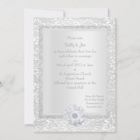 ELEGANT EN MODERN LACE DIAMOND WEDING KAART (Achterkant)