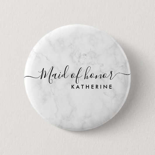 Elegant en modern marmer-meisje ronde button 5,7 cm (Voorkant)