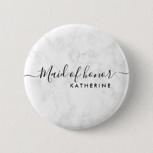Elegant en modern marmer-meisje ronde button 5,7 cm